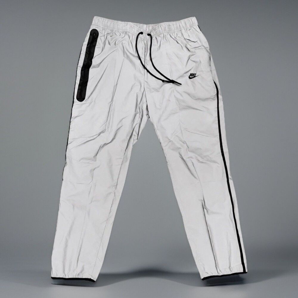 Nike Tech Woven Flash Pants Reflect Silver Black FZ7587- 035 Men Size S NWT